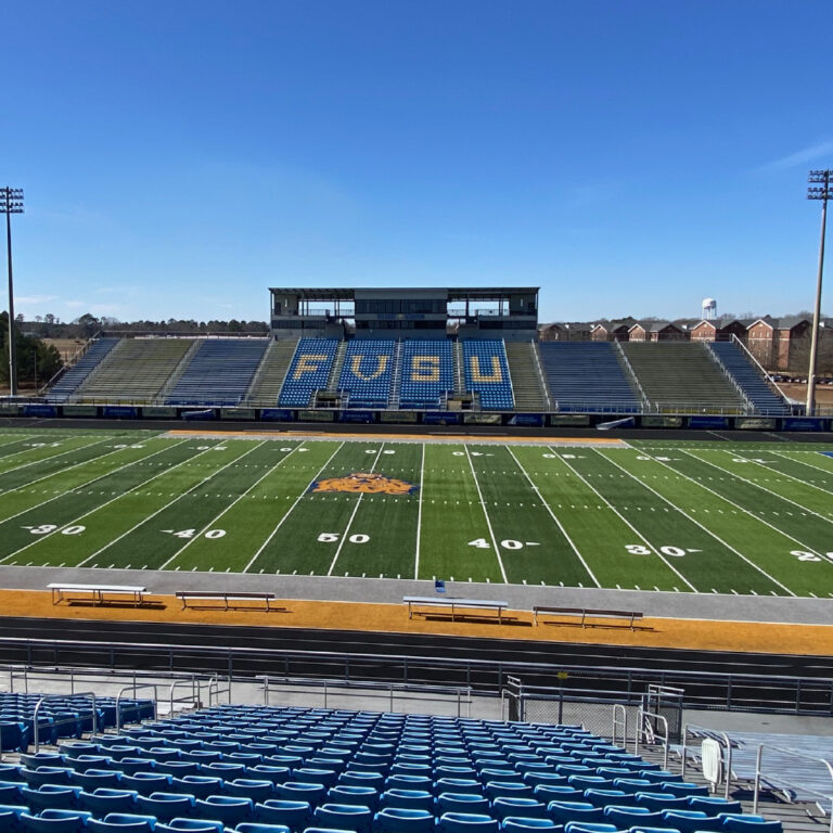 An image of the Fort Valley State University football field.