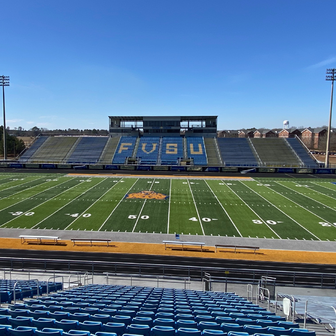 An image of the Fort Valley State University football field.